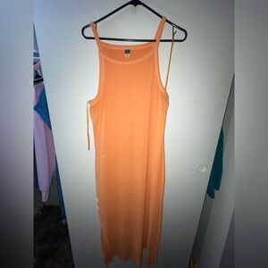 Orange slip dress